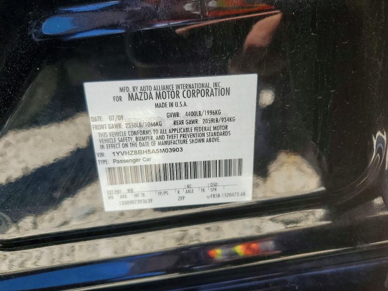 59739076 :رقم المزاد ، 1YVHZ8BH5A5M03903 vin ، 2010 Mazda 6 مزاد بيع