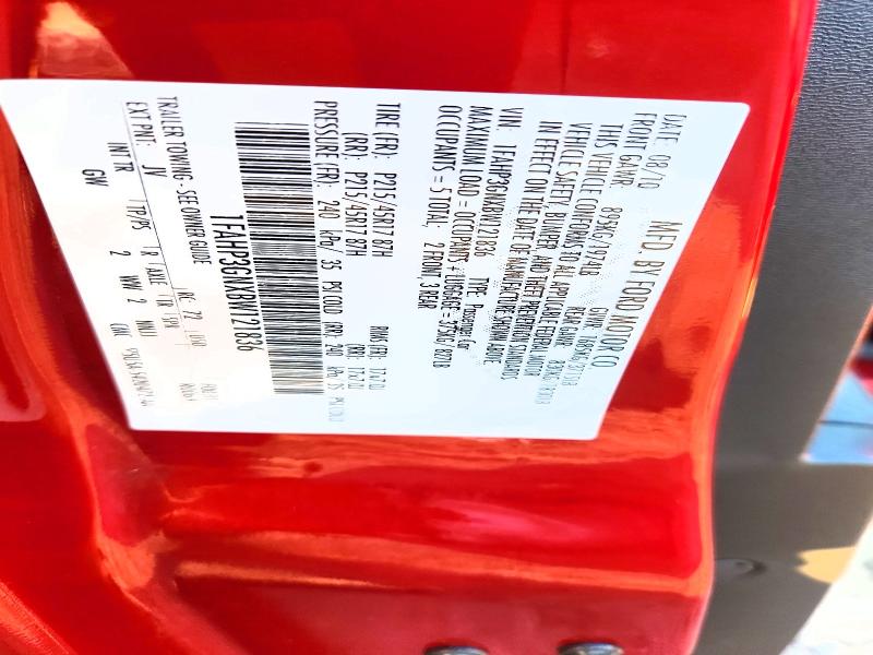 60123316 :رقم المزاد ، 1FAHP3GNXBW121836 vin ، 2011 Ford Focus مزاد بيع