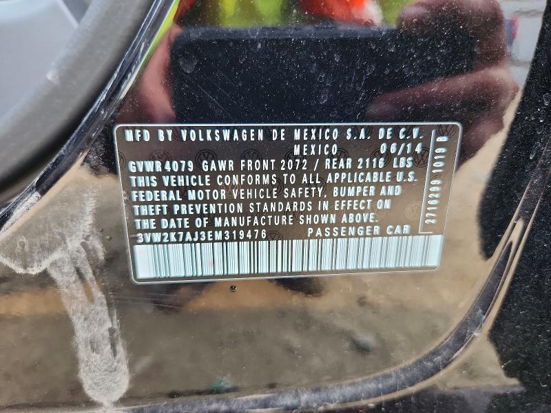 Продаж на аукціоні авто 2014 Volkswagen Jetta, vin: 3VW2K7AJ3EM319476, номер лоту: 60920946