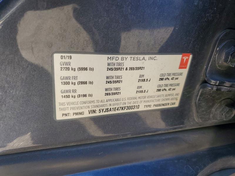Aukcja sprzedaży 2019 Tesla Model S, vin: 5YJSA1E47KF300310, numer aukcji: 61643146