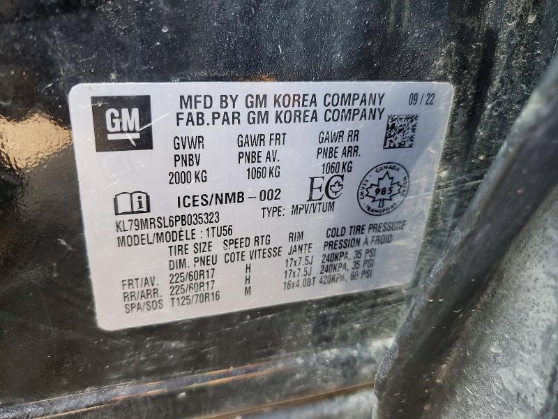 2023 Chevrolet Trailblazer მანქანა იყიდება აუქციონზე, vin: KL79MRSL6PB035323, აუქციონის ნომერი: 61734816