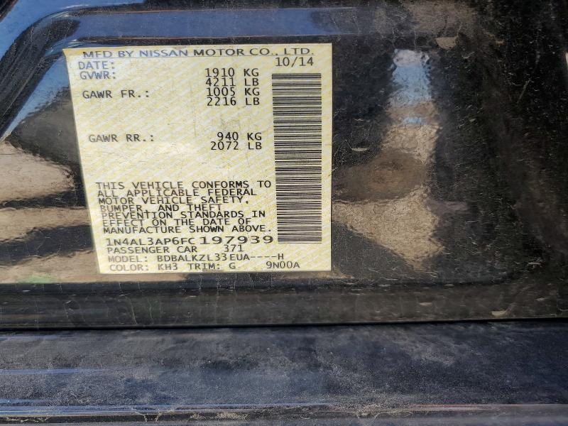 62519406 :رقم المزاد ، 1N4AL3AP6FC197939 vin ، 2015 Nissan Altima مزاد بيع
