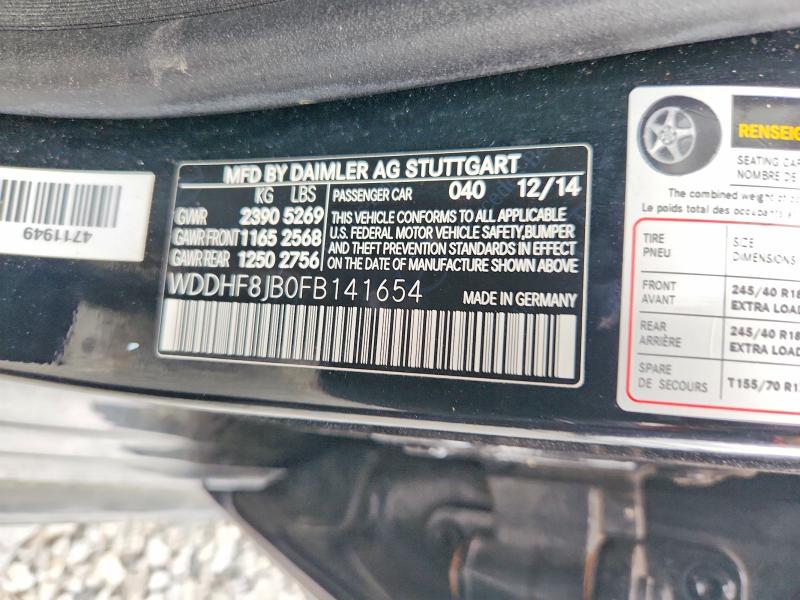Продаж на аукціоні авто 2015 Mercedes-benz E, vin: WDDHF8JB0FB141654, номер лоту: 61934456