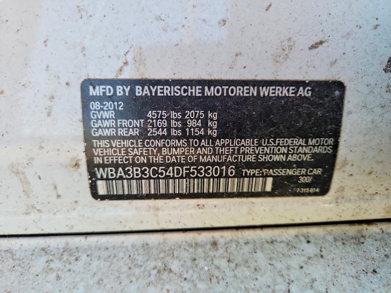 61082976 :رقم المزاد ، WBA3B3C54DF533016 vin ، 2013 Bmw 328 مزاد بيع