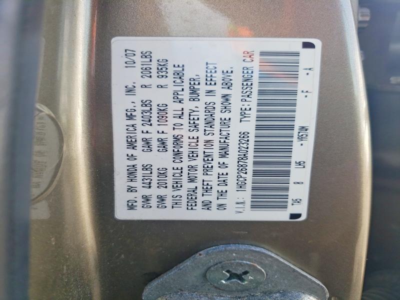 2008 Honda Accord მანქანა იყიდება აუქციონზე, vin: 1HGCP26878A023266, აუქციონის ნომერი: 62902576