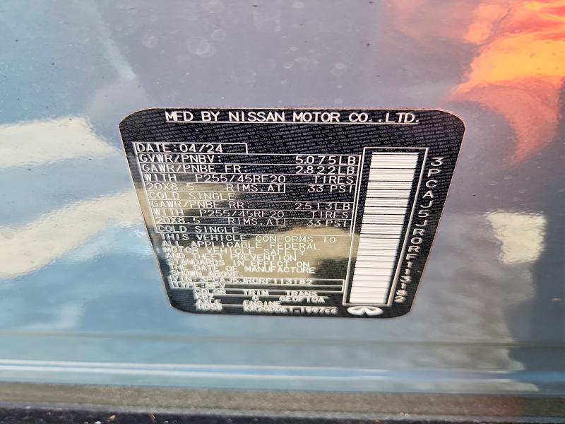 60122586 :رقم المزاد ، 3PCAJ5JR0RF113182 vin ، 2024 Infiniti Qx55 مزاد بيع