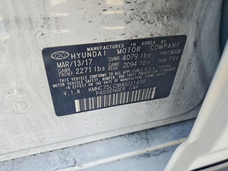 Aukcja sprzedaży 2017 Hyundai Ioniq, vin: KMHC75LC8HU031458, numer aukcji: 60898056