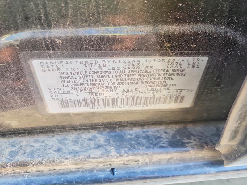 62390476 :رقم المزاد ، 3N1AB7AP6KY256187 vin ، 2019 Nissan Sentra مزاد بيع