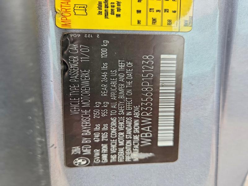 Продаж на аукціоні авто 2008 Bmw 328, vin: WBAWR33568P151238, номер лоту: 61599776
