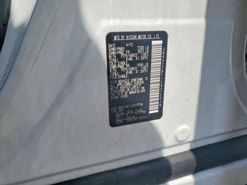 60141916 :رقم المزاد ، JN8AZ2NF1C9517718 vin ، 2012 Infiniti Qx56 مزاد بيع