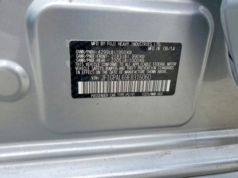 Aukcja sprzedaży 2014 Subaru Impreza, vin: JF1GPAL69E8316060, numer aukcji: 62716586
