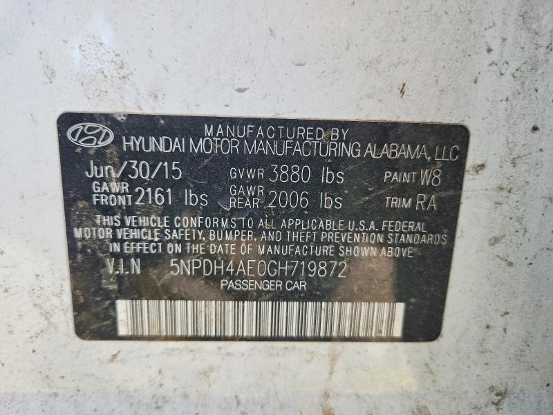 Продажа на аукционе авто 2016 Hyundai Elantra, vin: 5NPDH4AE0GH719872, номер лота: 60504736