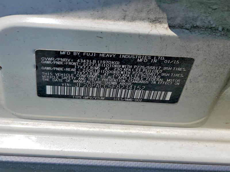 2015 Subaru Xv Crosstrek მანქანა იყიდება აუქციონზე, vin: JF2GPACC5F8234152, აუქციონის ნომერი: 63386246