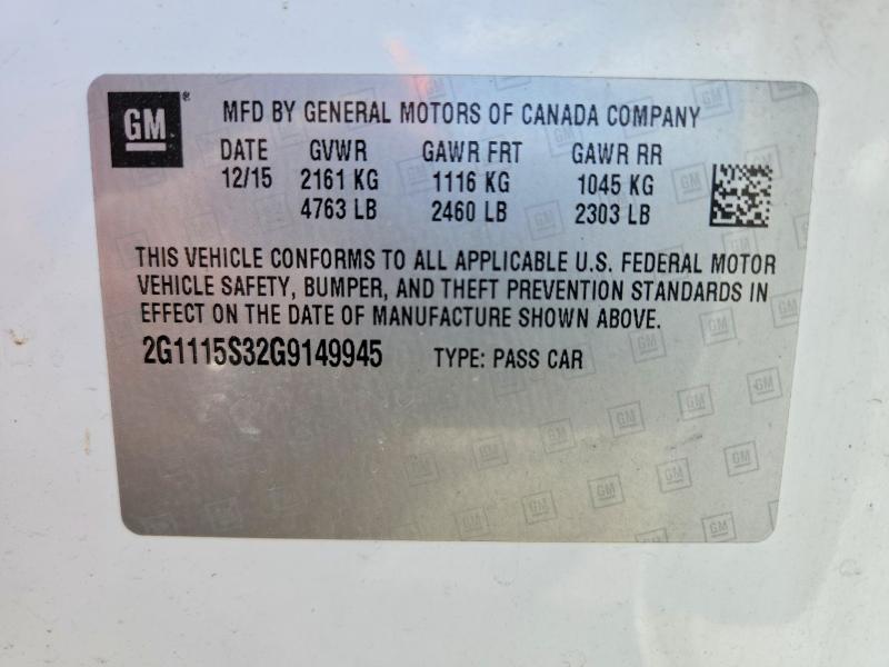 Продажа на аукционе авто 2016 Chevrolet Impala, vin: 2G1115S32G9149945, номер лота: 61642186