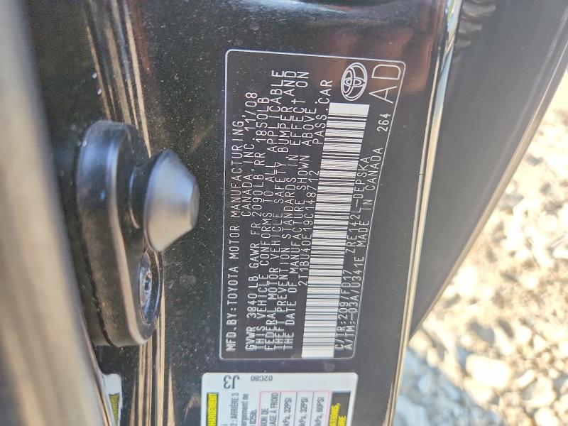 Продаж на аукціоні авто 2009 Toyota Corolla, vin: 2T1BU40E19C148712, номер лоту: 59870956