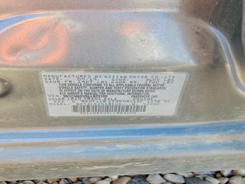 Продажа на аукционе авто 2020 Nissan Versa, vin: 3N1CN8DV5LL823102, номер лота: 63303906