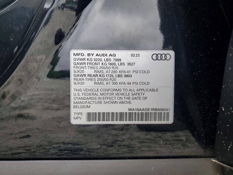 61044886 :رقم المزاد ، WA15AAGE1RB006041 vin ، 2024 Audi Q8 E-tron مزاد بيع