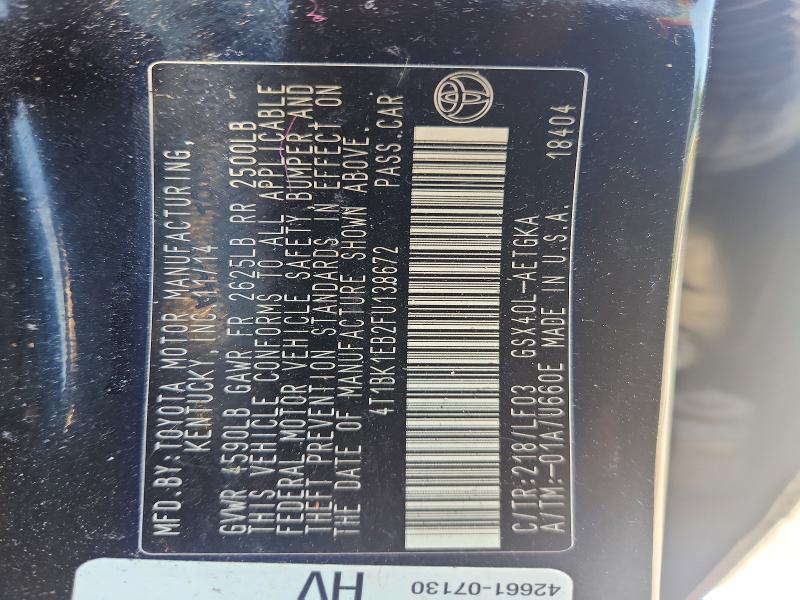 Aukcja sprzedaży 2015 Toyota Avalon, vin: 4T1BK1EB2FU138672, numer aukcji: 59801286