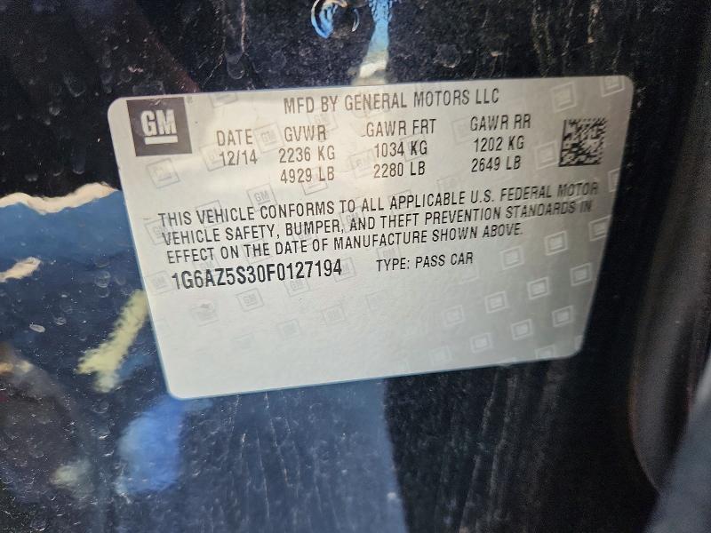 Продажа на аукционе авто 2015 Cadillac Cts, vin: 1G6AZ5S30F0127194, номер лота: 56448286