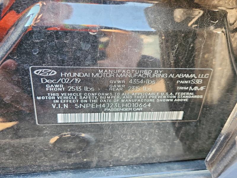 62758186 :رقم المزاد ، 5NPEH4J23LH010664 vin ، 2020 Hyundai Sonata مزاد بيع