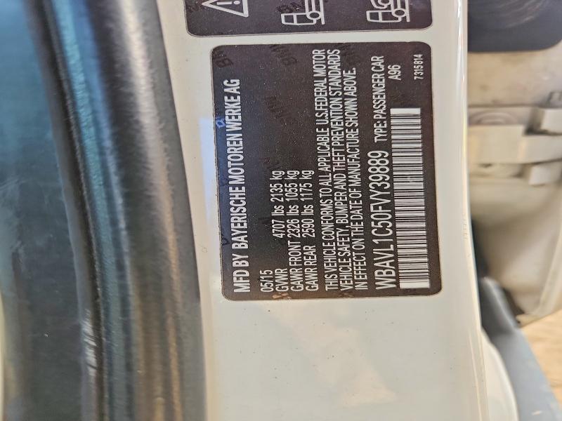 62502066 :رقم المزاد ، WBAVL1C50FVY39889 vin ، 2015 Bmw X1 مزاد بيع