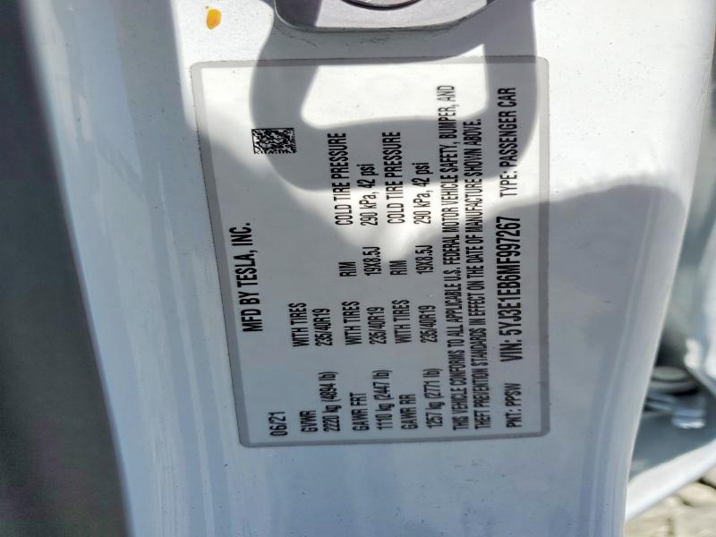 Aukcja sprzedaży 2021 Tesla Model 3, vin: 5YJ3E1EB6MF997267, numer aukcji: 60835516
