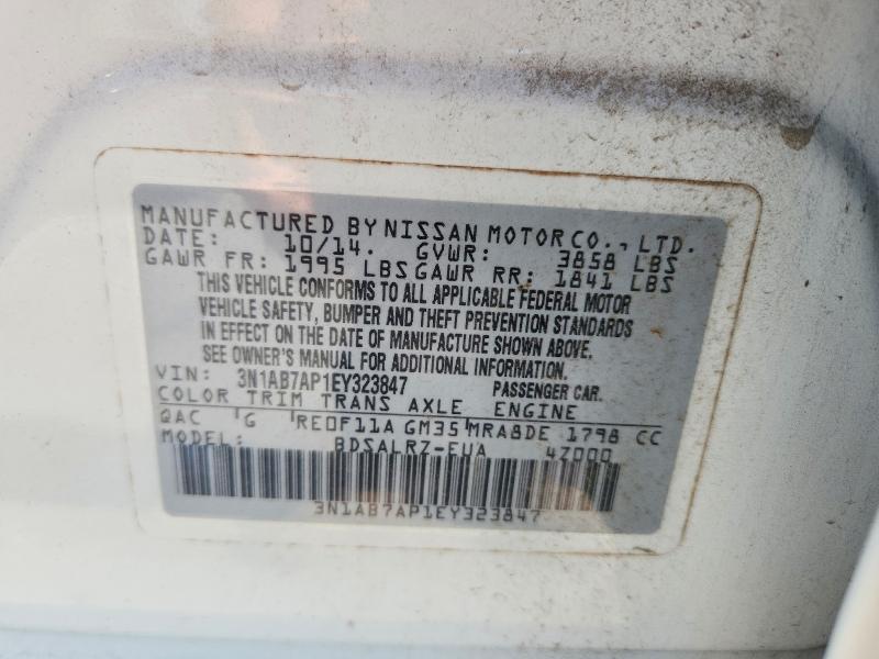 Aukcja sprzedaży 2014 Nissan Sentra, vin: 3N1AB7AP1EY323847, numer aukcji: 61138806