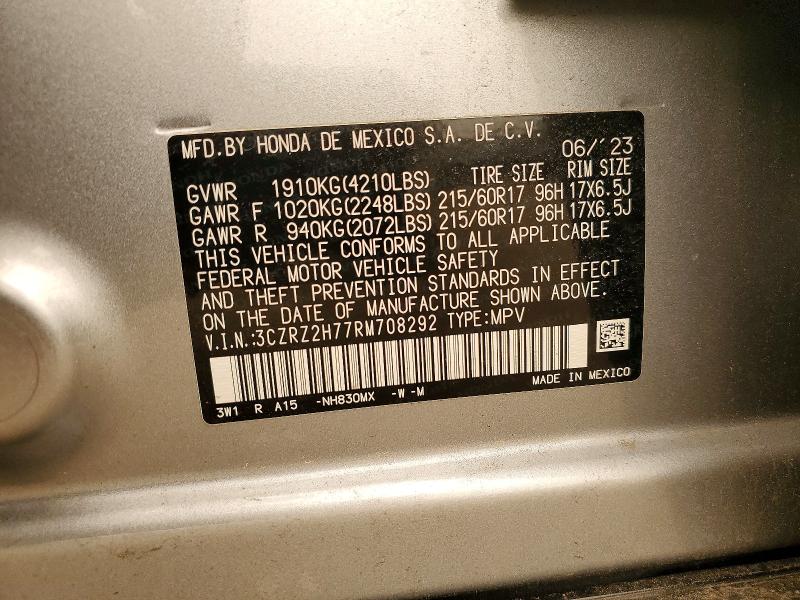 Aukcja sprzedaży 2024 Honda Hr-v, vin: 3CZRZ2H77RM708292, numer aukcji: 61240066