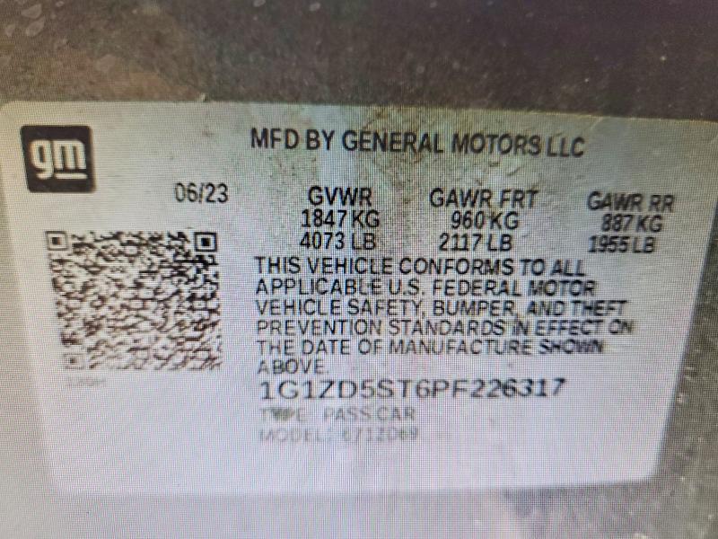 Auction sale of the 2023 Chevrolet Malibu, vin: 1G1ZD5ST6PF226317, lot number: 61336956