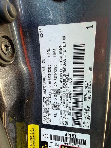 Aukcja sprzedaży 2015 Toyota Tundra, vin: 5TFAW5F19FX448429, numer aukcji: 62357336