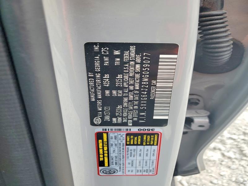 63575566 :رقم المزاد ، 5XXG64J28MG059077 vin ، 2021 Kia K5 مزاد بيع