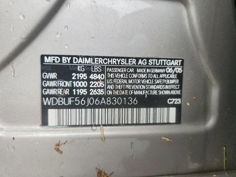 Продажа на аукционе авто 2006 Mercedes-benz E, vin: WDBUF56J06A830136, номер лота: 60675626
