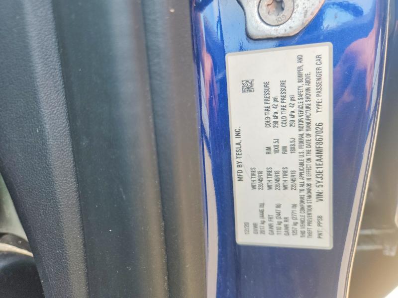 60212386 :رقم المزاد ، 5YJ3E1EA4MF867026 vin ، 2021 Tesla Model 3 مزاد بيع