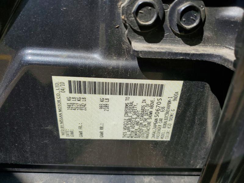 Продажа на аукционе авто 2010 Nissan Altima, vin: 1N4AL2AP6AN506705, номер лота: 60996186