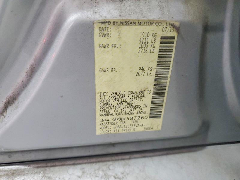 Продажа на аукционе авто 2013 Nissan Altima, vin: 1N4AL3AP0DN587260, номер лота: 62641996