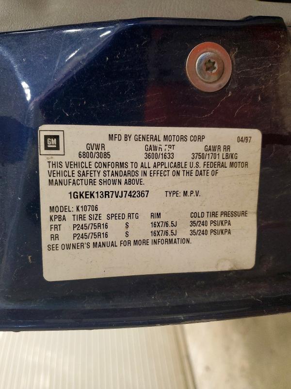 62435376 :رقم المزاد ، 1GKEK13R7VJ742367 vin ، 1997 Gmc Yukon مزاد بيع