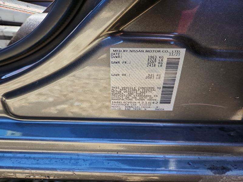 Продаж на аукціоні авто 2025 Nissan Altima, vin: 1N4BL4CV9SN431642, номер лоту: 60490486