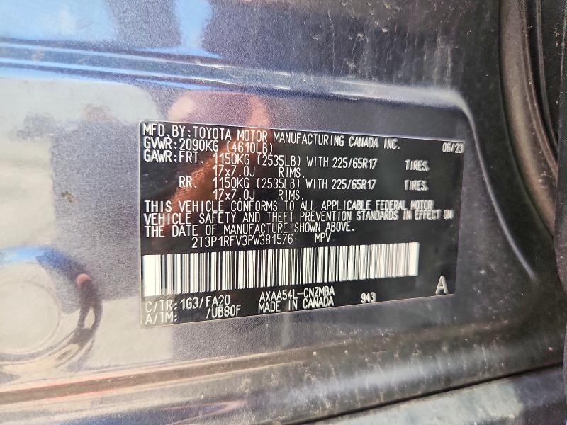 Продажа на аукционе авто 2023 Toyota Rav4, vin: 2T3P1RFV3PW381576, номер лота: 61198846