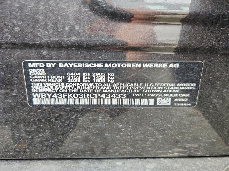 Продаж на аукціоні авто 2024 Bmw I5, vin: WBY43FK03RCP43433, номер лоту: 60030096