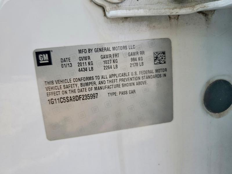 2013 Chevrolet Malibu მანქანა იყიდება აუქციონზე, vin: 1G11C5SA8DF235997, აუქციონის ნომერი: 62600626