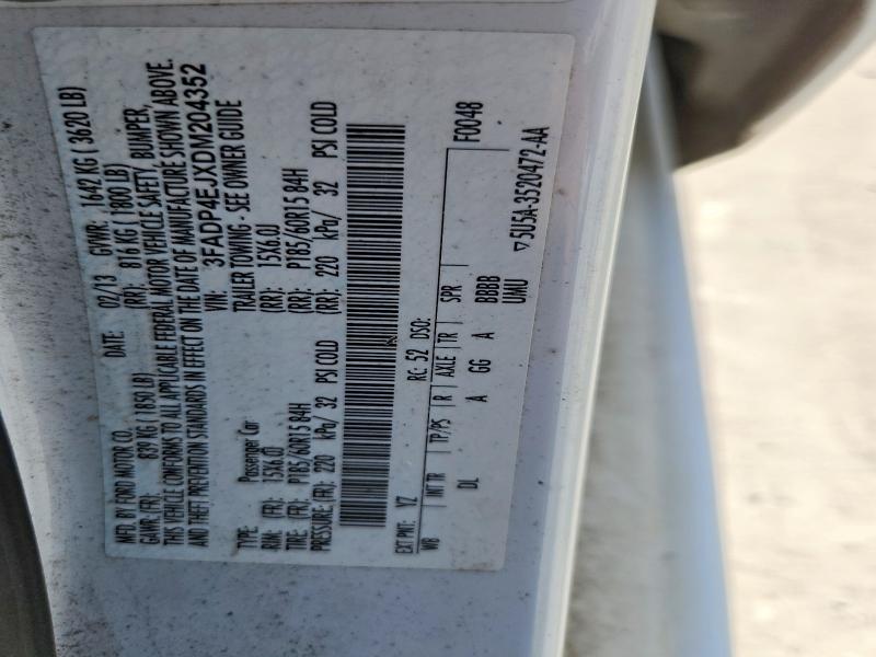 2013 Ford Fiesta მანქანა იყიდება აუქციონზე, vin: 3FADP4EJXDM204352, აუქციონის ნომერი: 60054716