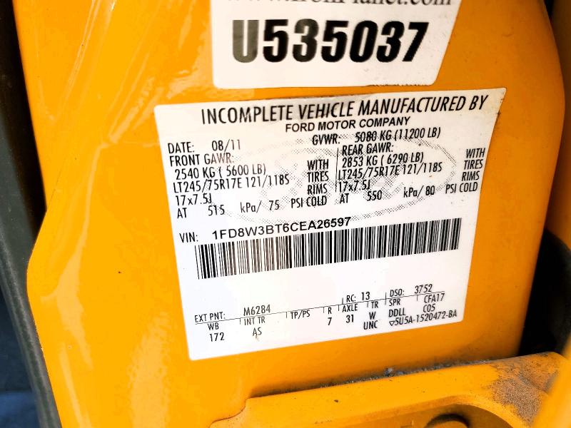 Продажа на аукционе авто 2012 Ford F350, vin: 1FD8W3BT6CEA26597, номер лота: 58927086