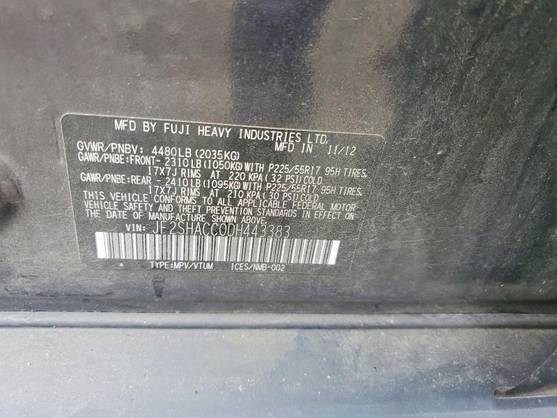 62034626 :رقم المزاد ، JF2SHACC0DH443383 vin ، 2013 Subaru Forester مزاد بيع