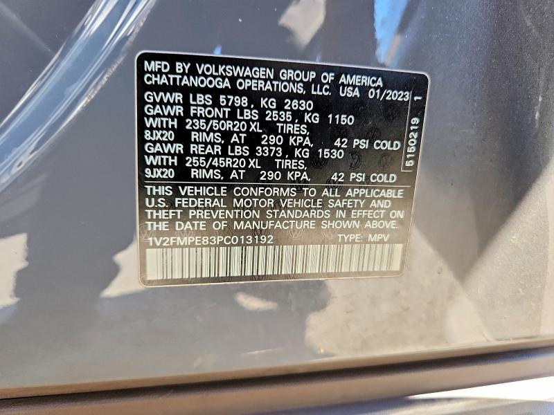 Продаж на аукціоні авто 2023 Volkswagen Id.4, vin: 1V2FMPE83PC013192, номер лоту: 62717416