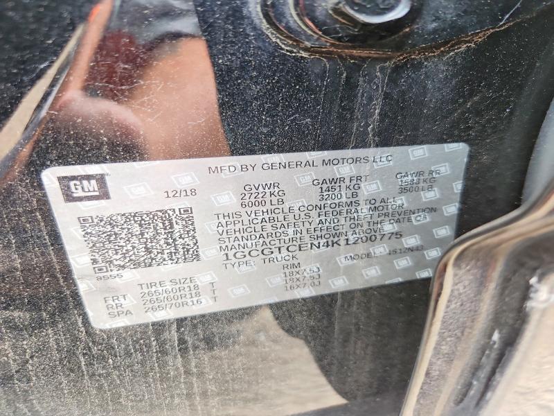 Aukcja sprzedaży 2019 Chevrolet Colorado, vin: 1GCGTCEN4K1200775, numer aukcji: 59163636