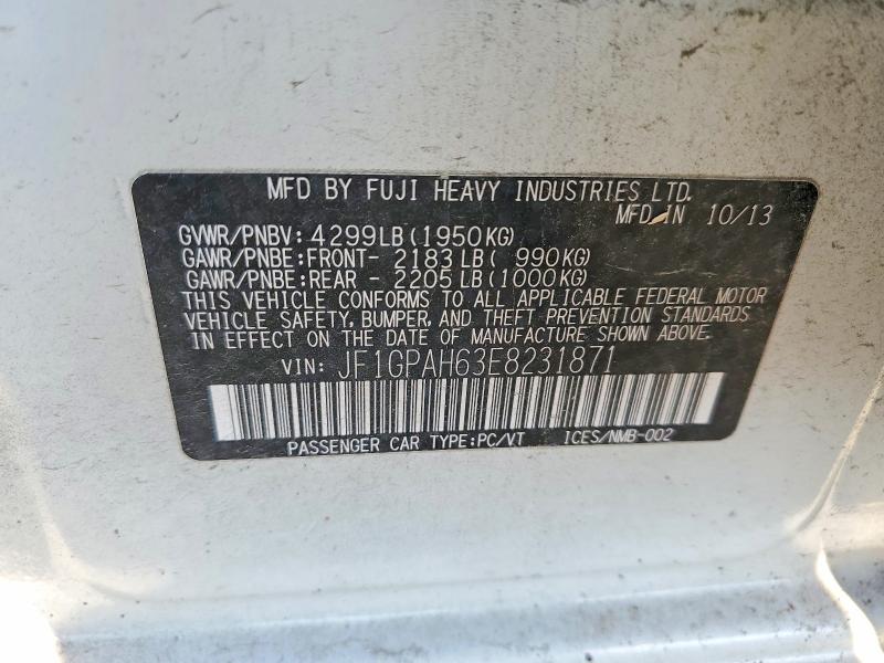 Aukcja sprzedaży 2014 Subaru Impreza, vin: JF1GPAH63E8231871, numer aukcji: 60611586