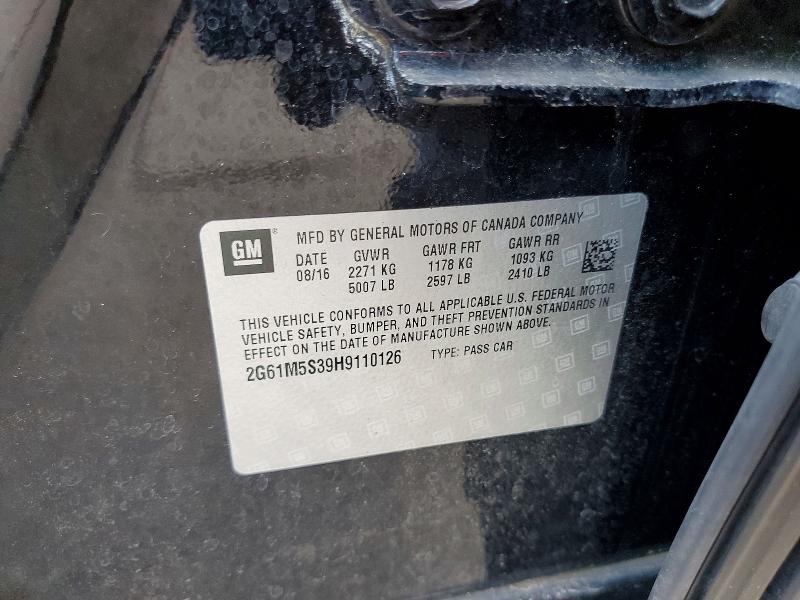 2017 Cadillac Xts მანქანა იყიდება აუქციონზე, vin: 2G61M5S39H9110126, აუქციონის ნომერი: 58951256
