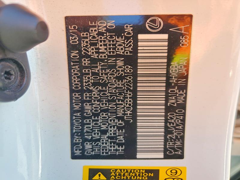 2015 Lexus Ct მანქანა იყიდება აუქციონზე, vin: JTHKD5BH6F2236189, აუქციონის ნომერი: 59678186
