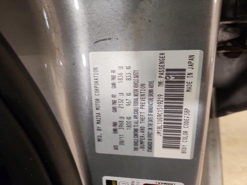 Aukcja sprzedaży 2012 Mazda 3, vin: JM1BL1UG9C1519219, numer aukcji: 62819826