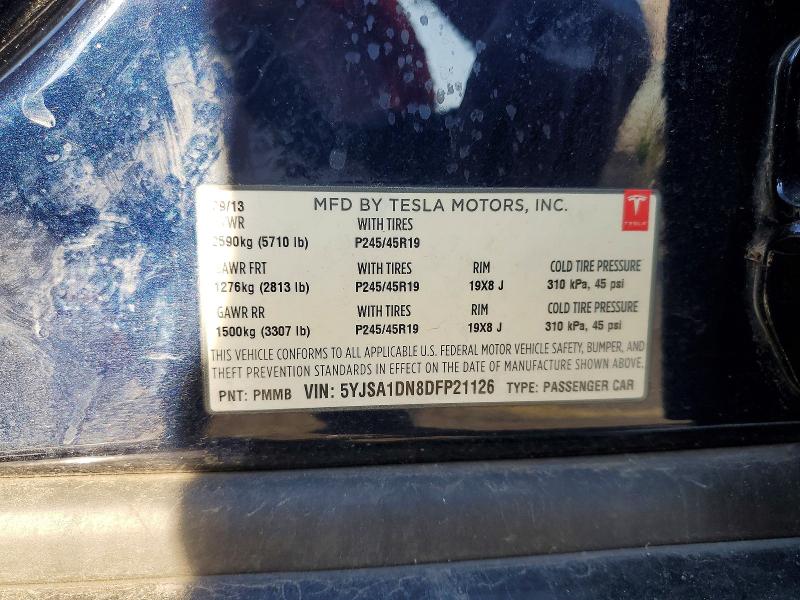Продаж на аукціоні авто 2013 Tesla Model S, vin: 5YJSA1DN8DFP21126, номер лоту: 62273726